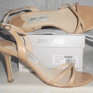 Jimmy Choo nude strappy slingback heels